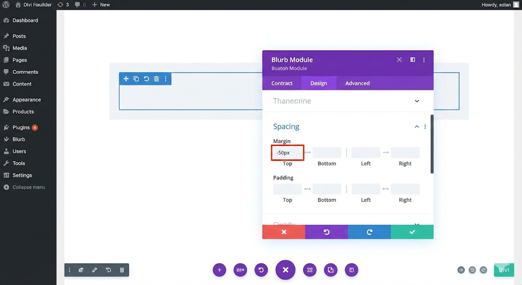 Screenshot of the Blurb Module