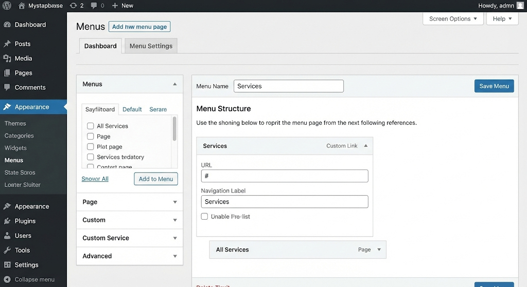 Screenshot of the WordPress Appearance