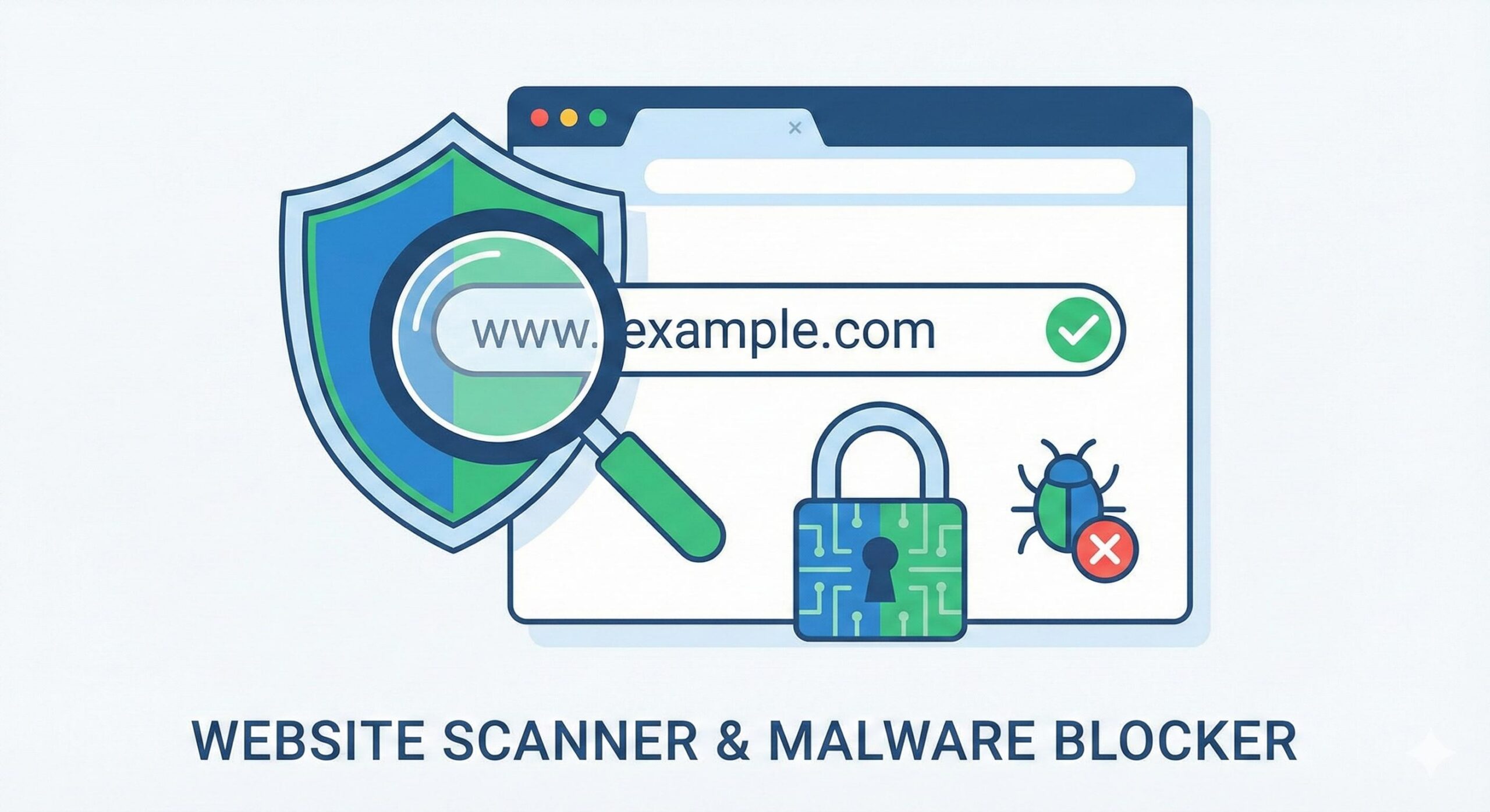 Anti virus website scanner tool checking for malware blocks