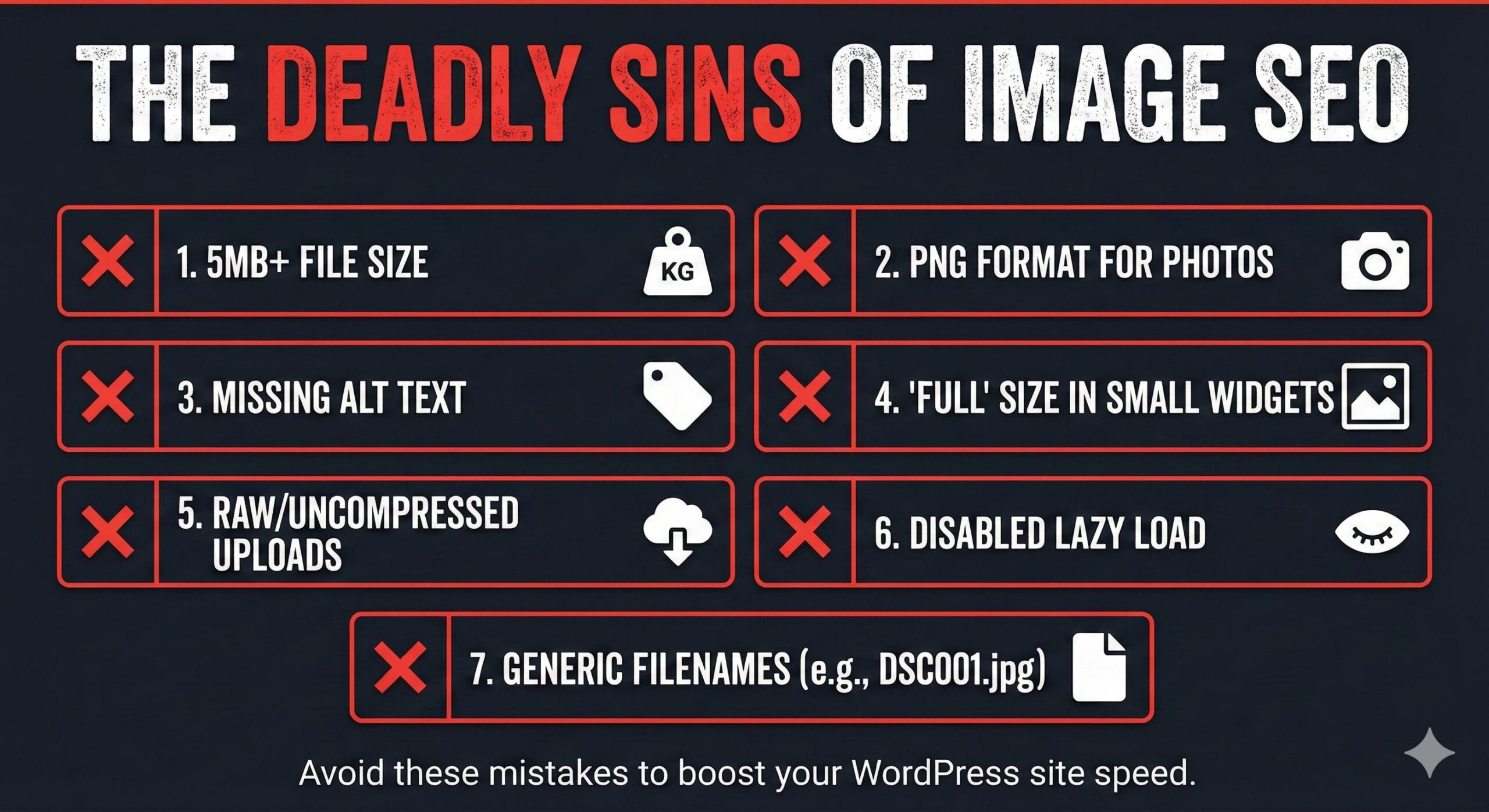 Checklist of common elementor image optimization mistakes to avoid for better site speed. Gemini said Image of