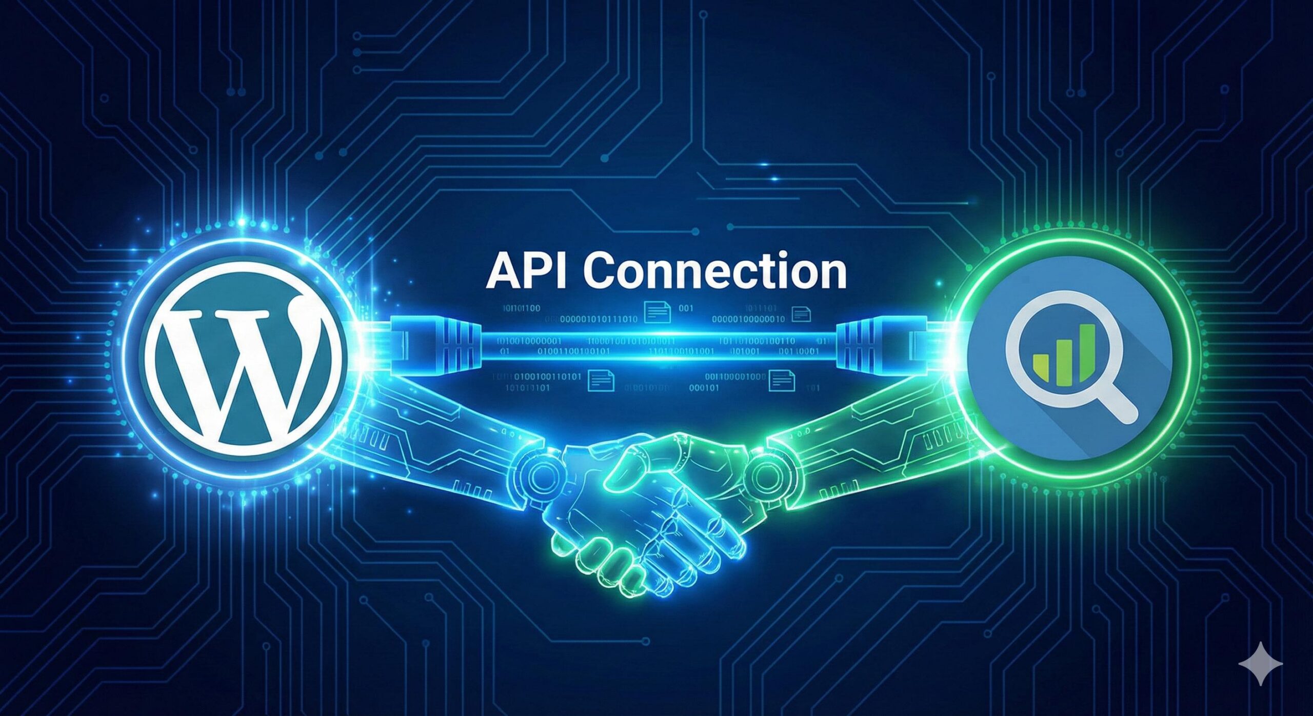 Connecting a WordPress website to an SEO tool for data analysis and error tracking.