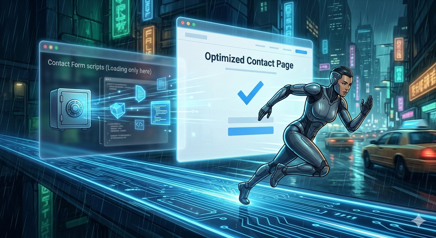 An illustration of assets selectively loading on a contact page for maximum speed. - Copy - Copy - Copy