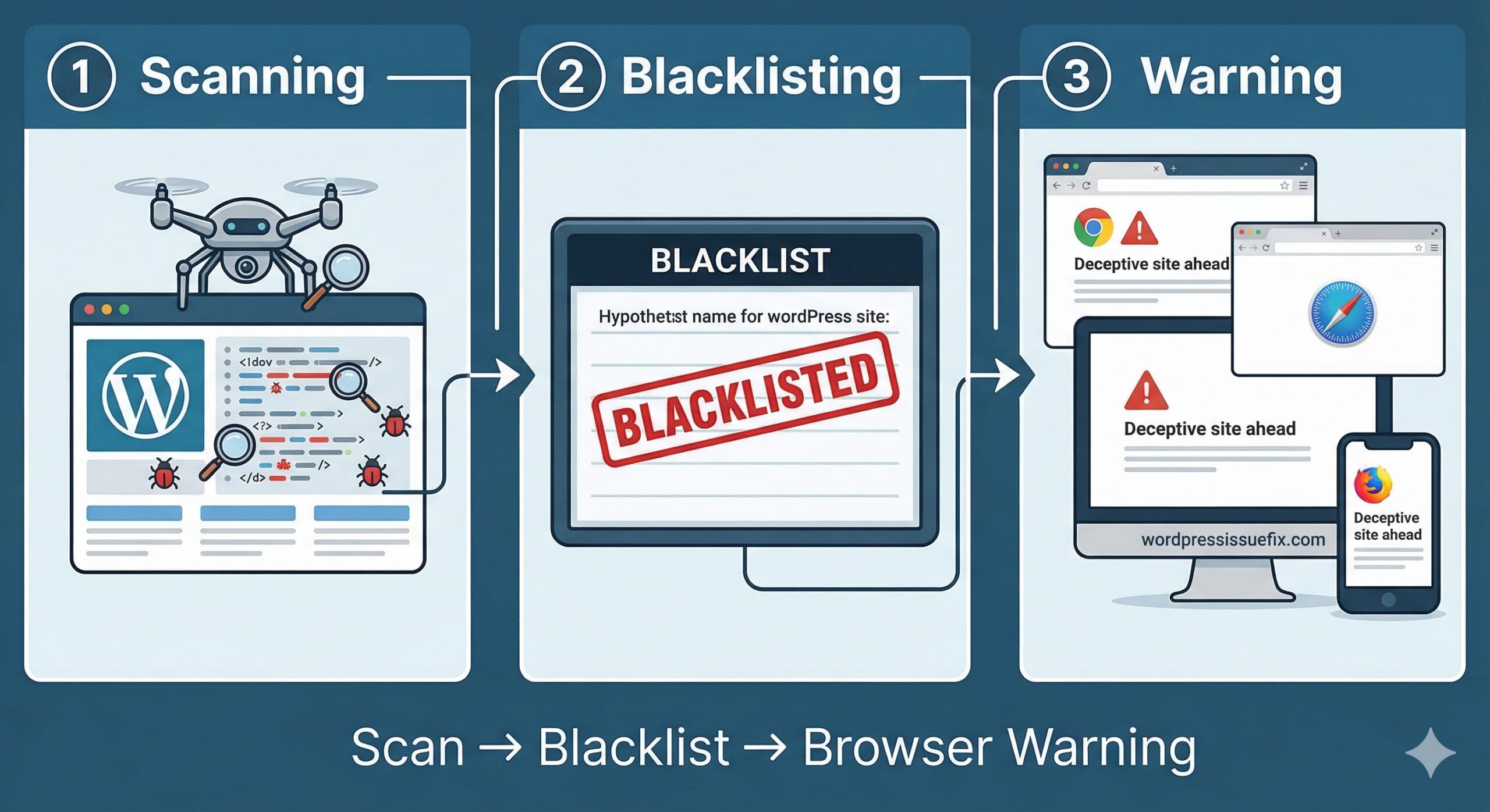 Steps to malware flagging visual.
