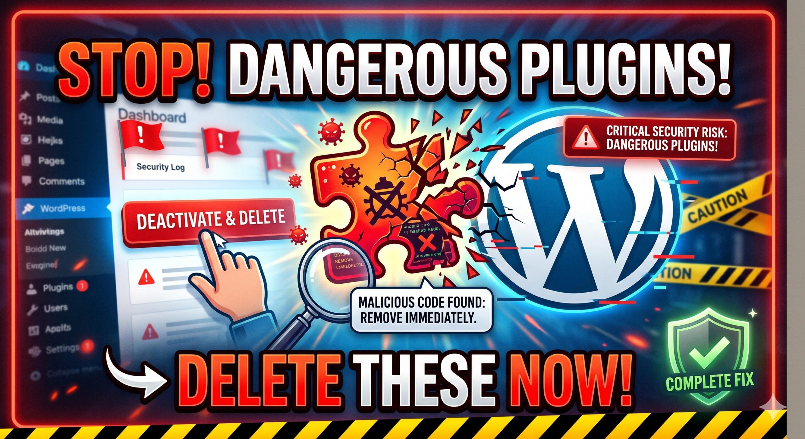 How to Identify and Handle Dangerous Plugins to Remove Immediately in WordPress
